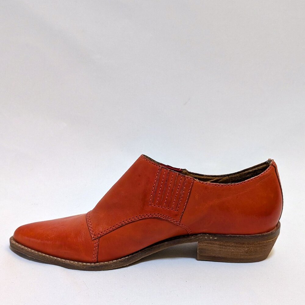 Nicole Western Stitches Burnt Orange Leather Ankle Pointed Bootie Women's 6.5 - Picture 6 of 8